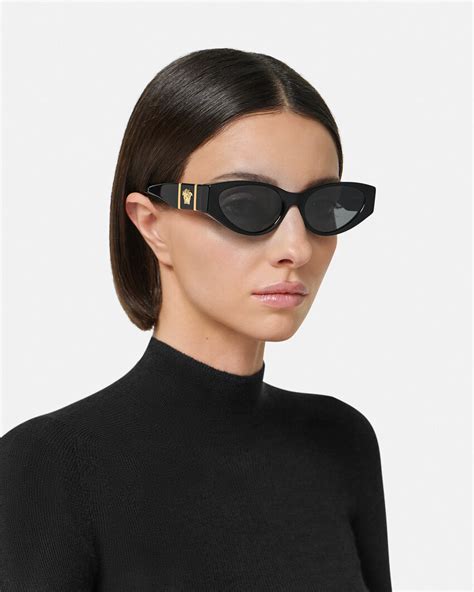 versace cat eye sunglasses with medusa head side detail|women Versace sunglasses 2021.